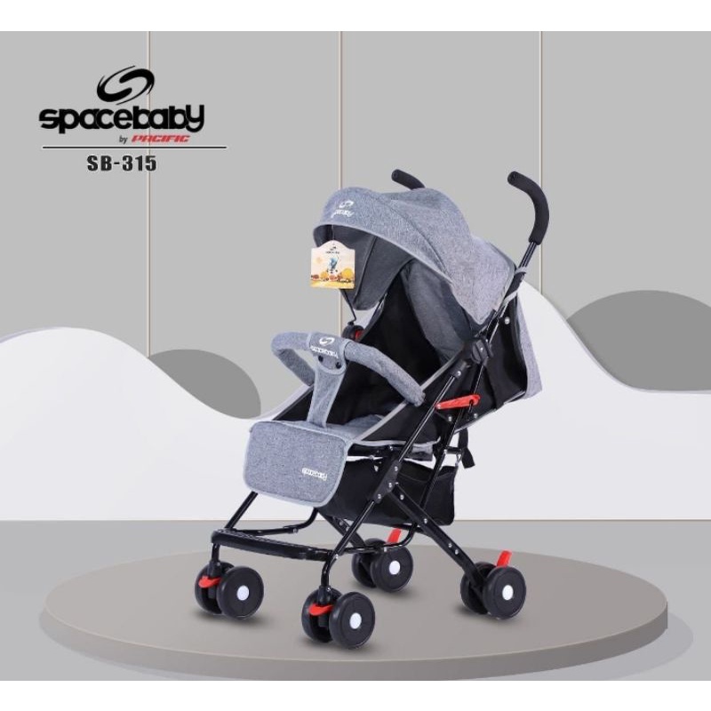 Kereta Dorong Bayi Spacebaby SB 204, SB 214 &amp; SB 315 Stroller Baby New Born - 3 Tahun 3 posisi Sandaran Quick - Fold