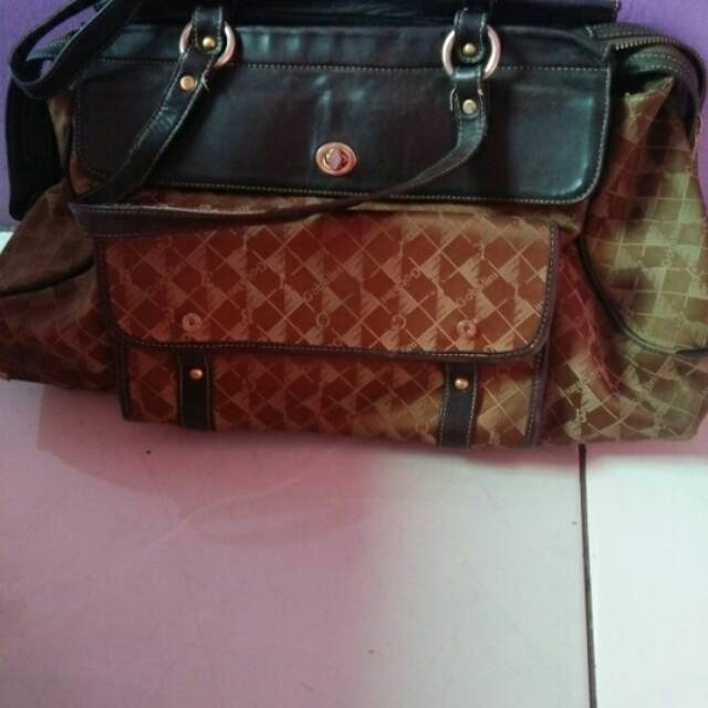 Tas gobelini original warna coklat
