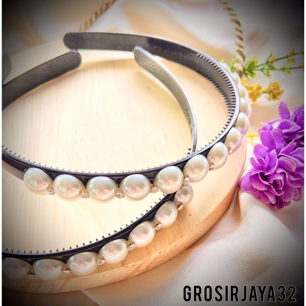 Bando korea Princess Hairband Bando Gaya Korea Elegant Women Hair Accessoires Gift Bandana Pearl Bando Mutiara