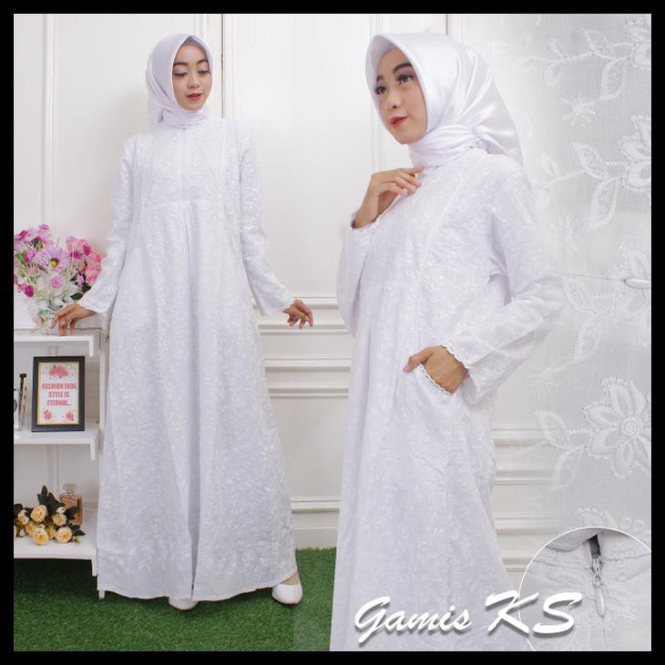 PERLENGKAPAN HAJI/GAMIS PUTIH KATUN PARIS