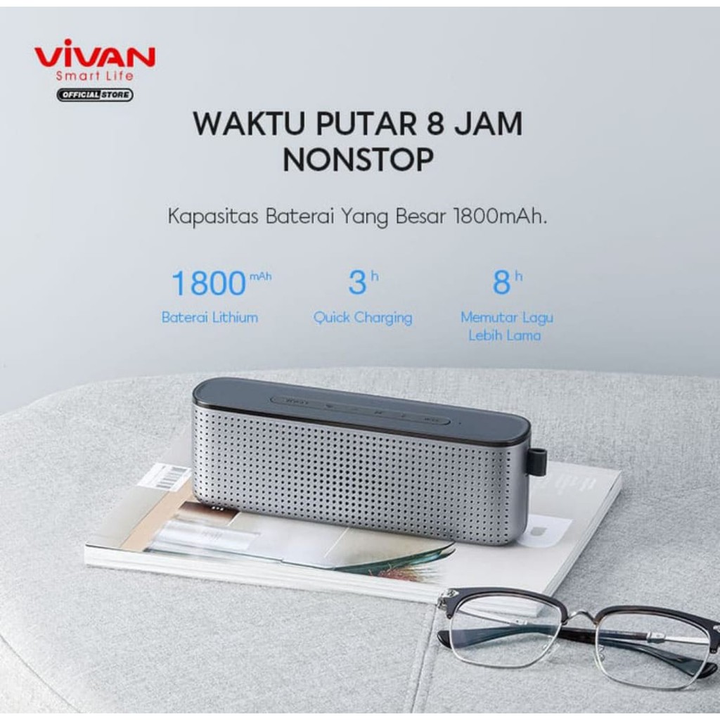 KHANZAACC Speaker Bluetooth VIVAN VS10 HI-Fi Waterproof IPX7 10W Mega Bass