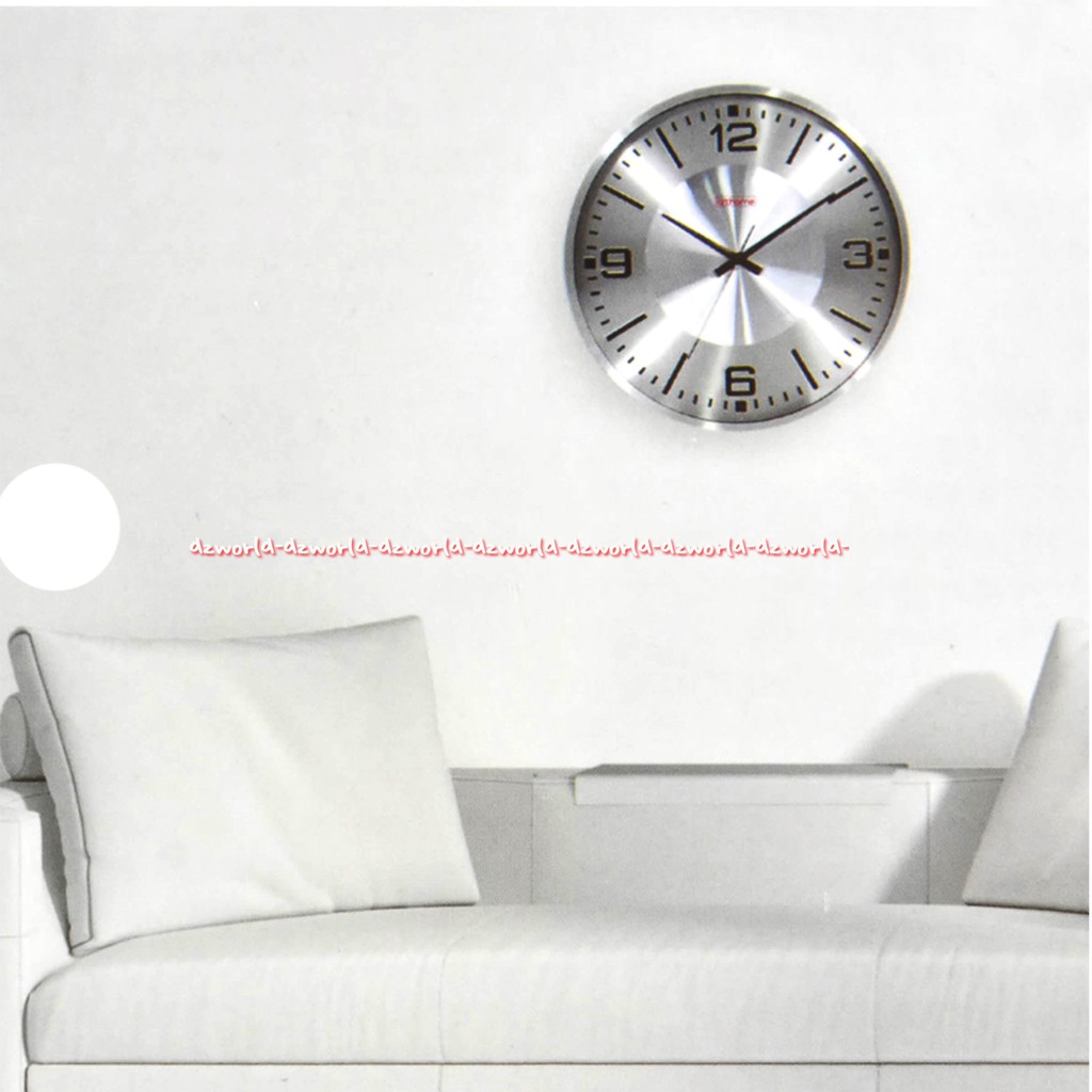 Arthome Wall Clock Silver Alumunium Big Number 35cm Jam Dinding Art Home Perak