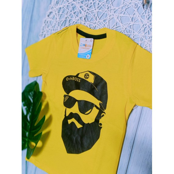 KAOS BAJU ANAK DISTRO KEREN MOTIF KUNING TOPI OSHBOSS-3