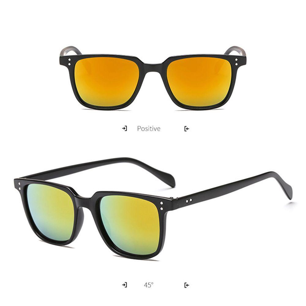 R-flower Square Sunglasses Retro Female Kacamata Matahari Vintage Pria Shades