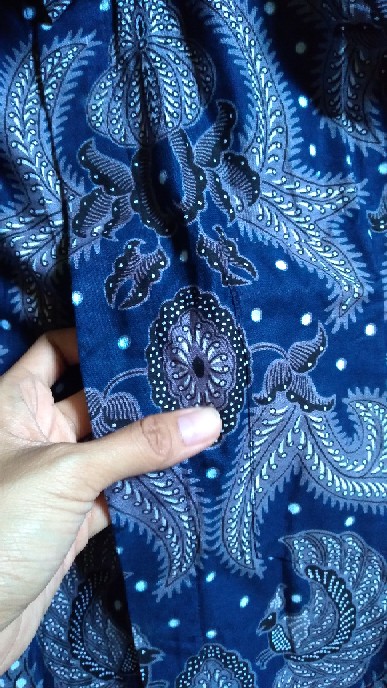 Kemeja Batik Pria Lengan Panjang Size M L Xl Xxl  Bswart Batik Hrb026 Kenongo Hem Panjang Padi