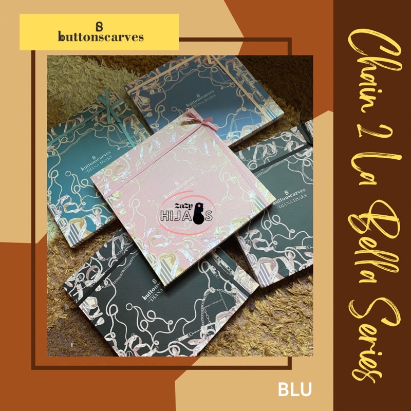 Buttonscarves Chain 2 La Bella Series Nera Blu Lagon Punch