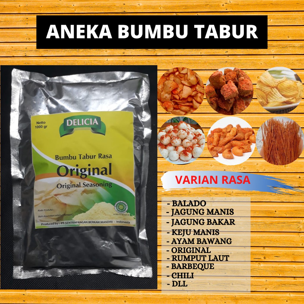 Bumbu Tabur Bubuk Penyedap Aneka Rasa Pedas Balado Bubuk BBQ 1 Kg Original Barbeque Rumput Laut Dll