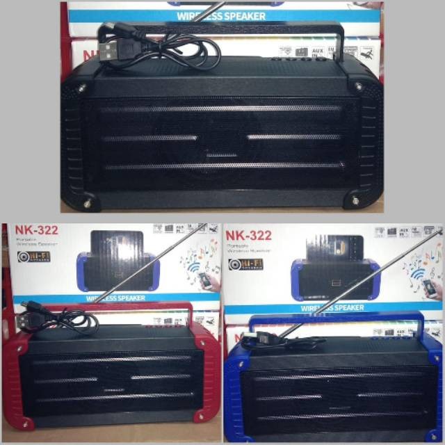 SPEAKER BLUETOOTH NK-322 WIRELESS PORTABLE SPEAKER NK322 PORTABLE SPEAKER MUSIC BOX BLUETOOTH
