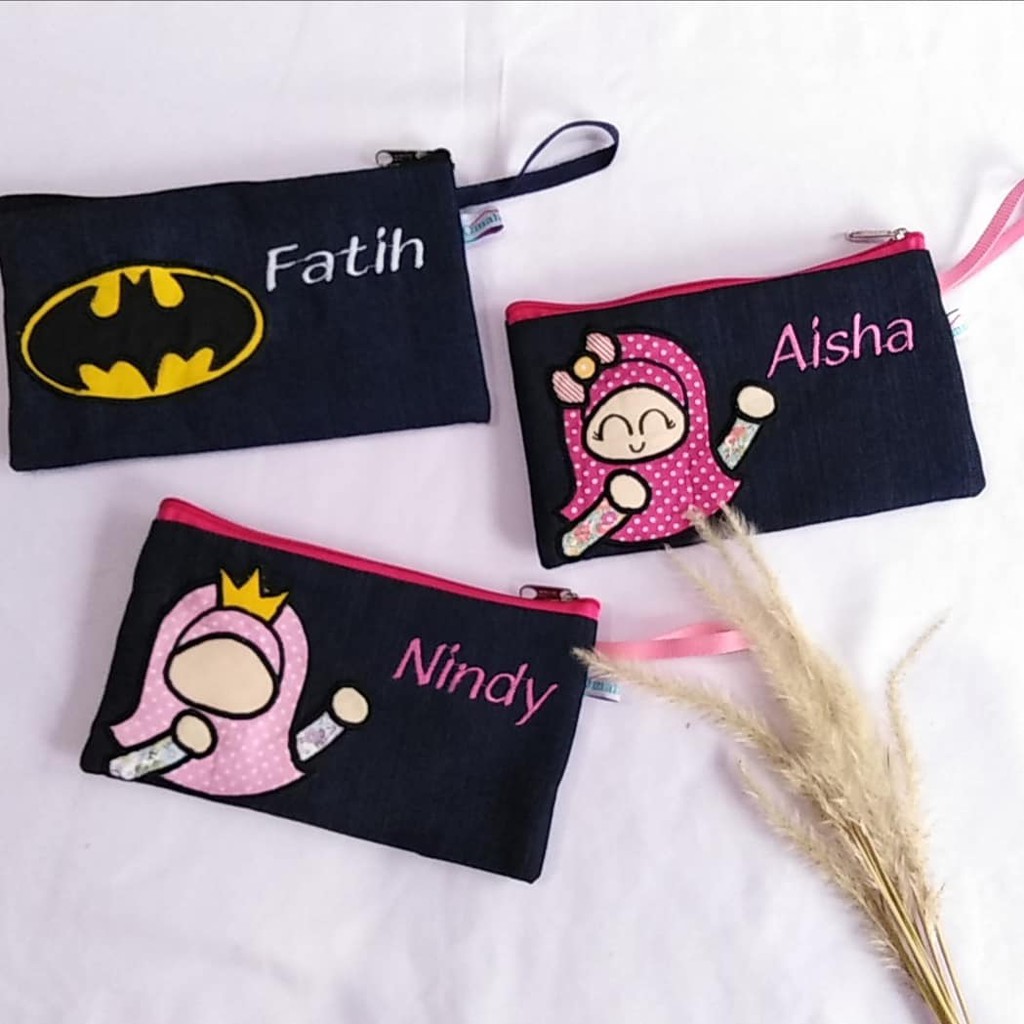 

dompet Tempat pensil karakter anak pencil case custom sewdecraft