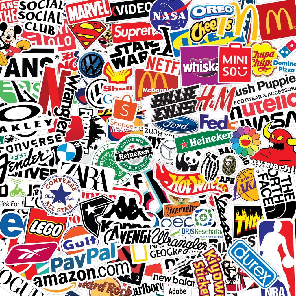 100 pcs STIKER LOGO hypebeast graffiti Sticker Vinyl Laptop Waterproof DIY HP motor helm mobil ipad 