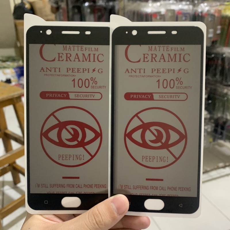 Ceramic Glass Oppo F1S A59T / F3 R9s / F5 F5 Youth - Matte Anti Glare Spy Screen Protector - UA