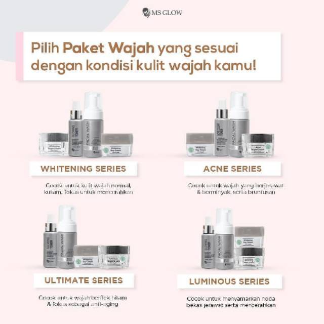 PAKET LUMINOUS MS GLOW | PAKET WHITENING MS GLOW | PAKET ACNE MS GLOW | PAKET ACNE MS GLOW
