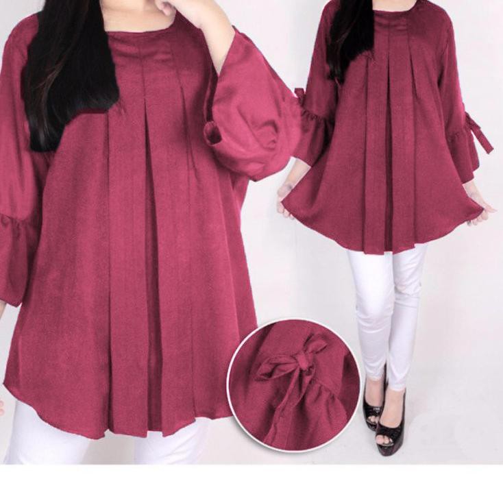 ❅ ERLINDA BLOUSE WANITA | BIG SIZE | PLAIN BLOUSE | ATASAN WANITA | BAJU JUMBO ERLINDA ➯