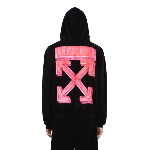 Off  White Marker Over Hoodie Black Red Authentic