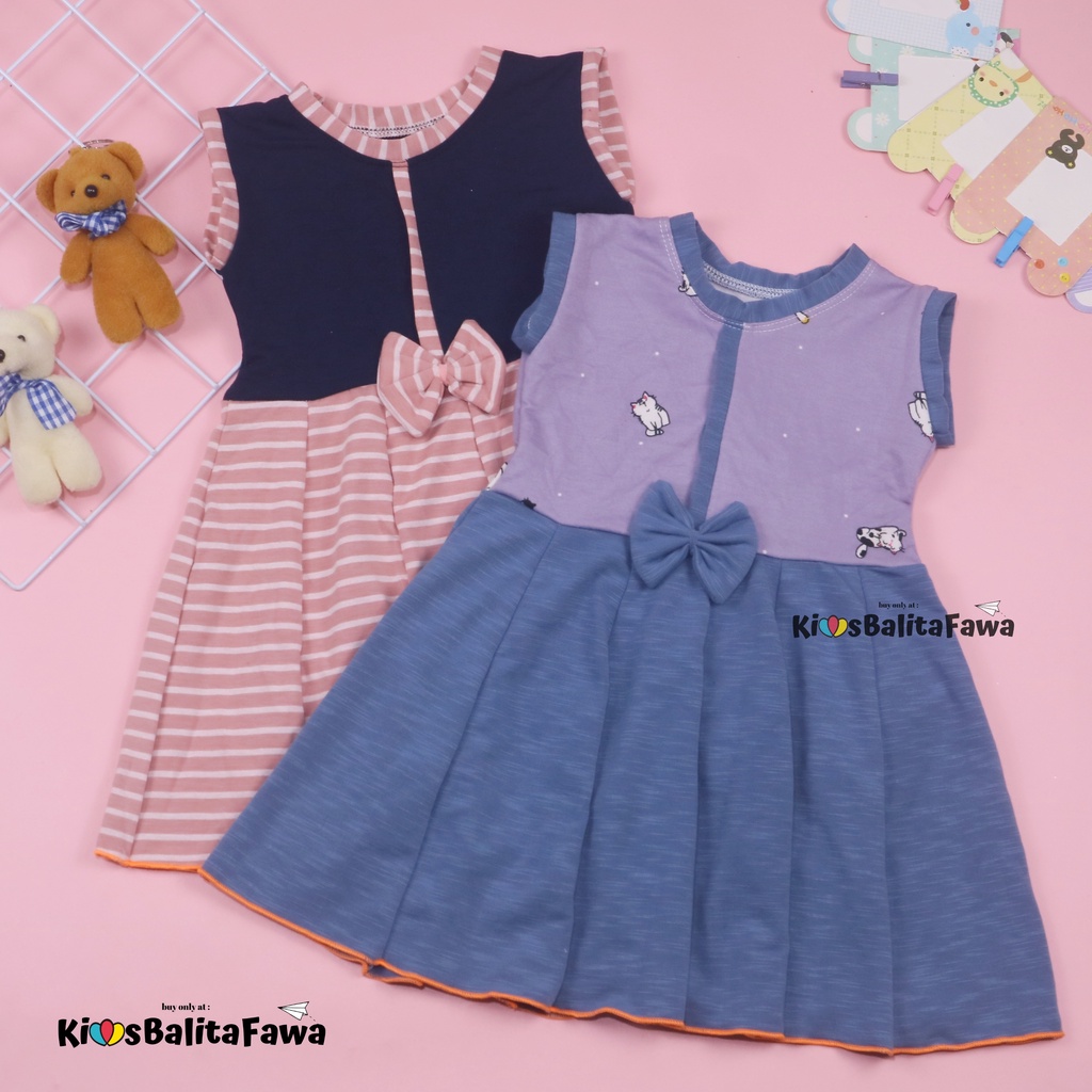 Dress Lala uk. 1-2 Tahun / Baju Anak Perempuan Murah Dres Yukensi Bahan Adem Motif Import Lucu
