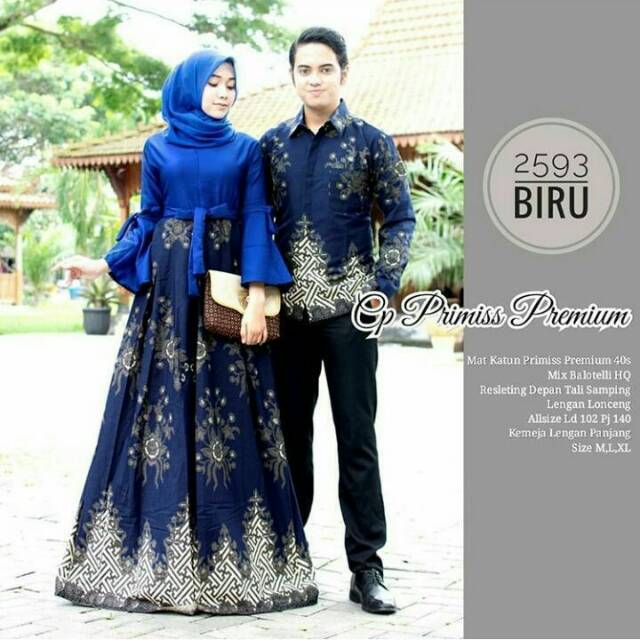 Baju couple pasangan gamis primis mix baloteli/BAJU COUPLE PRIMIS/BAJU COUPE KEMEJA DAN GAMIS/ BAJU