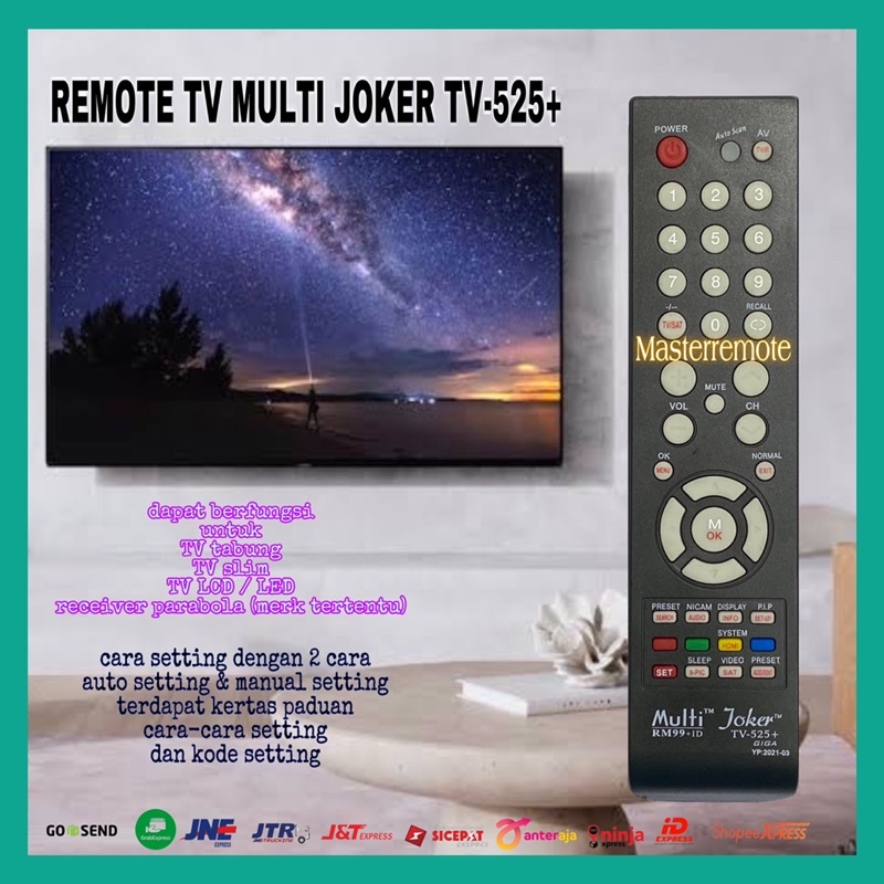REMOT REMOTE TV MULTI / UNIVERSAL TV JOKER 525+