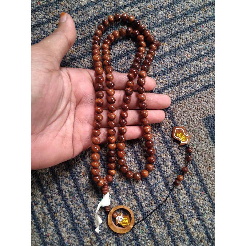 tasbih kokka bulat ± 9 mm ( 9mm ) 99 butir bulan terompah dobel