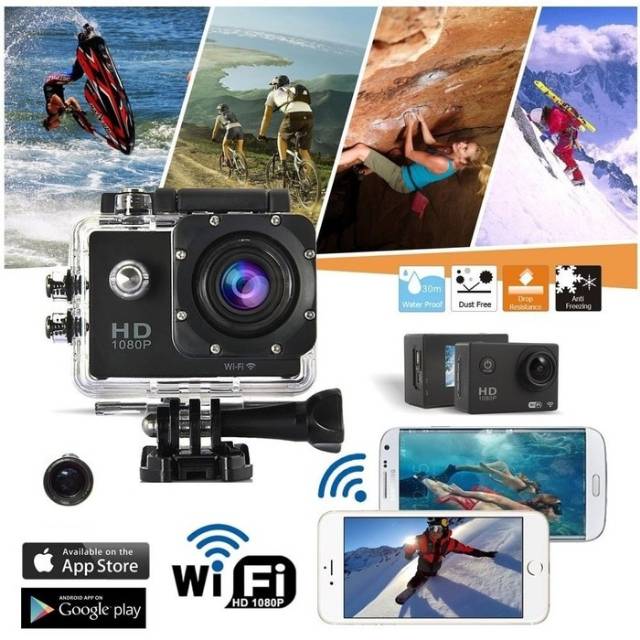 Sportcam Wifi Camera Action Wifi Kamera Aksi Kogan 12MP HD DV 1080p waterproof