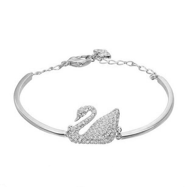 Gelang 2021 Korea Temperamen Fashion Angsa Hias Berlian imitasi Mode Eropa dan Amerika Bangle-Perak