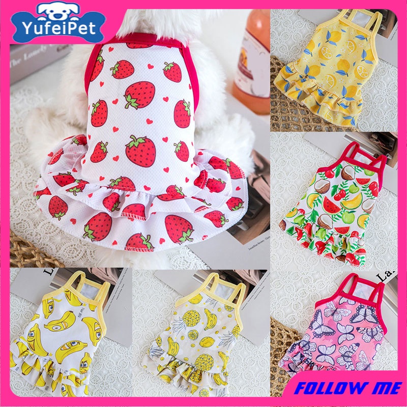 ★〓YUFeiPet〓★ Pet Spring and Summer Clothes Dog Print Suspender Skirt Cat Skirt