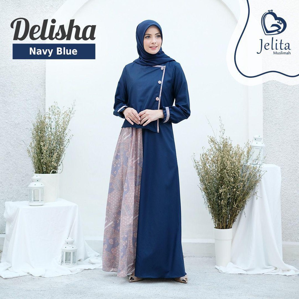 GAMIS DELISHA DRESS JELITA MUSLIMAH FASHION MUSLIM
