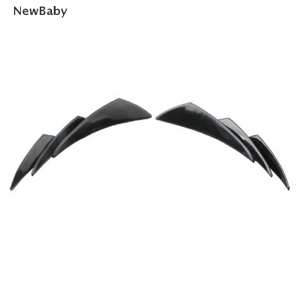 NewBaby 6Pcs Car Front Bumper Lip Splitter Fins Body Spoiler Canards Refit Gloss Black ID