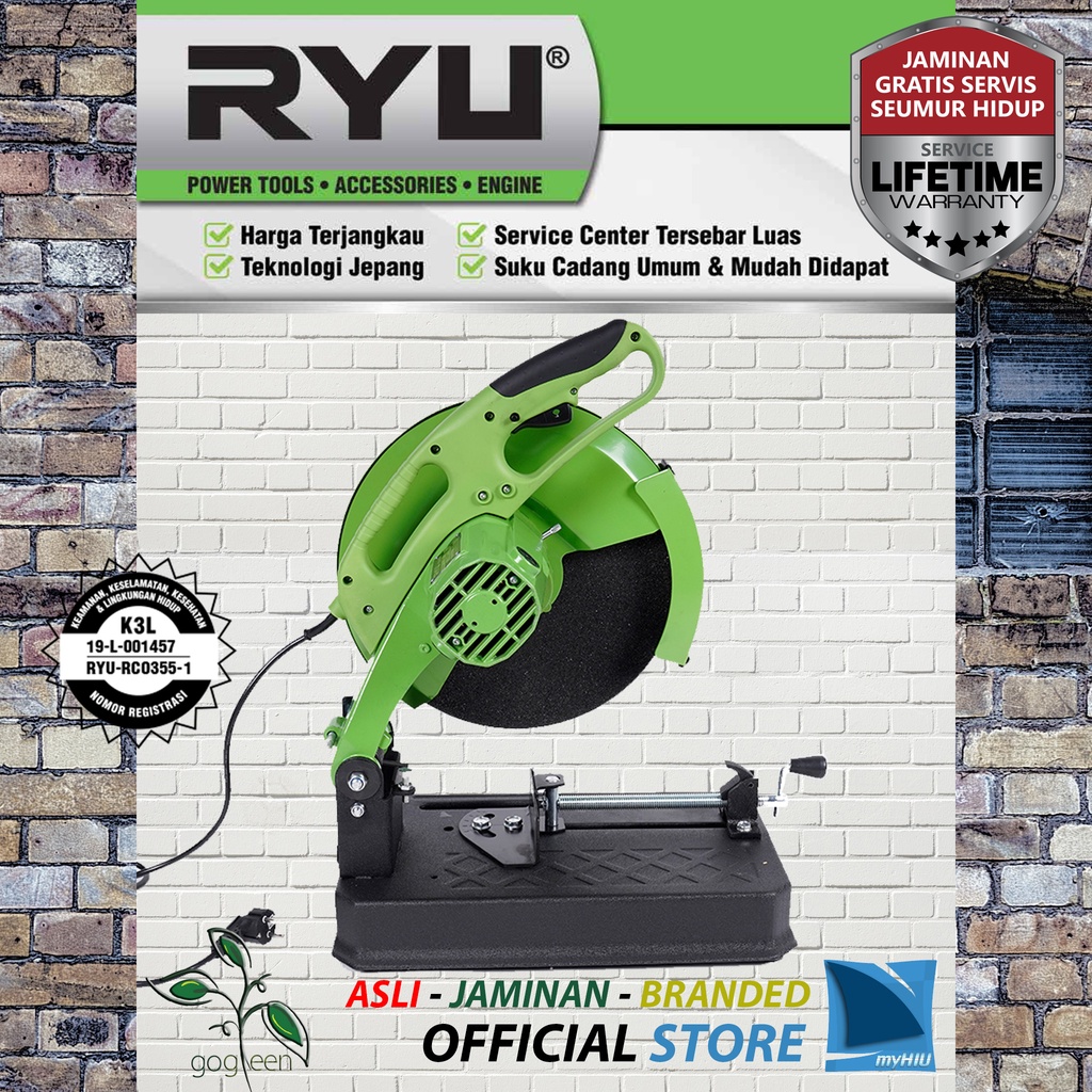 Mesin Potong Besi Pisau 14&quot; inch Batu Lurus 2.000 watt - Cut Off Saw RCO355-1 RYU