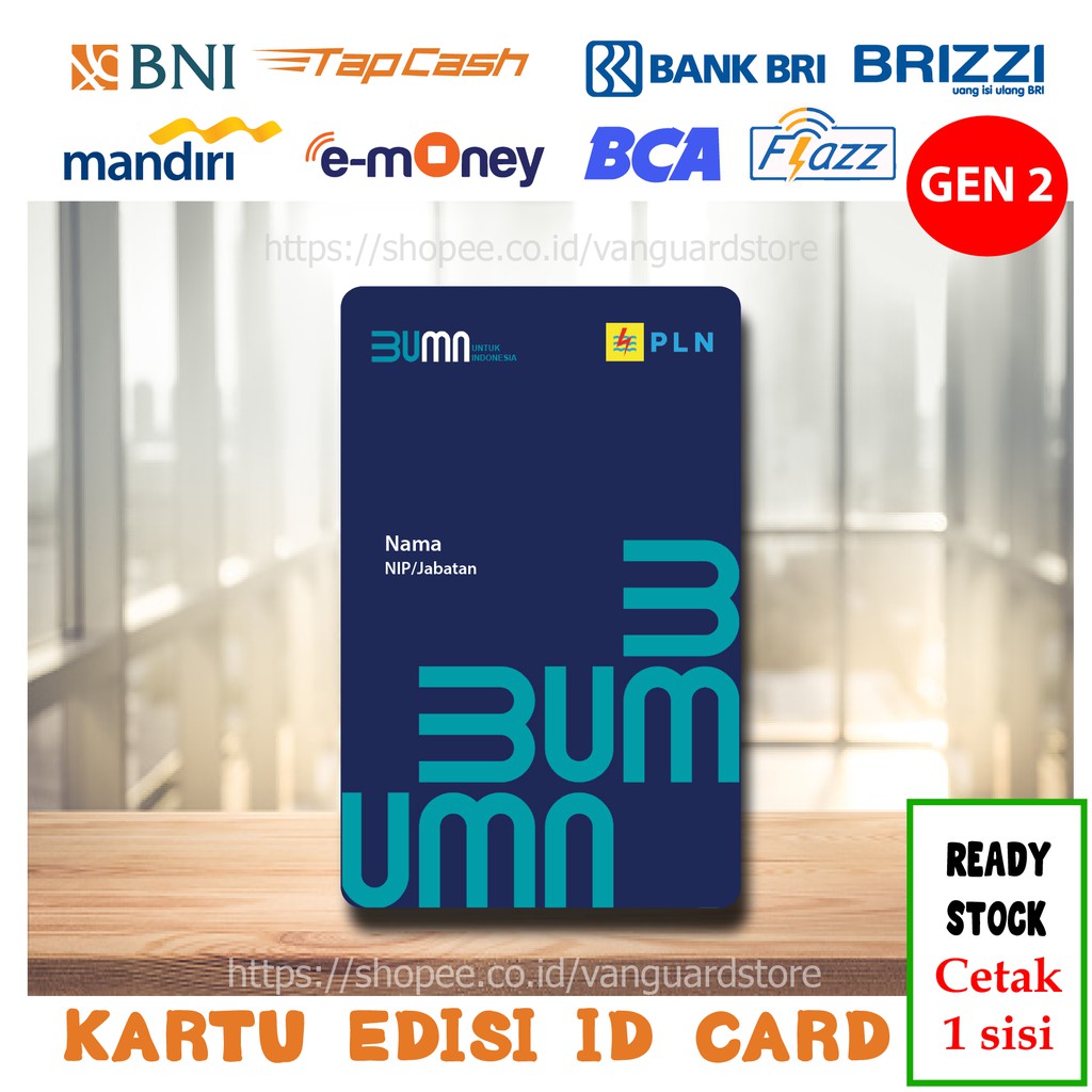 KARTU E MONEY E TOLL ID CARD PLN NEW KARTU MANDIRI EMONEY BNI TAPCASH BRI BRIZZI FLAZZ BCA - 1 SISI