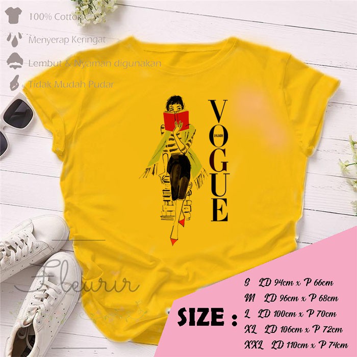 FLEURIR - KAOS WANITA VOGUE FASHION DEWASA LENGAN PENDEK TUMBLR TEE UNISEX