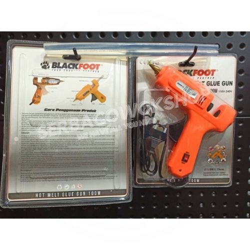 Blackfoot Hot Melt Stick Glue Gun 100 Watt 11 mm + Bonus 2 Batang Lem Tembak Termurah Berkualitas