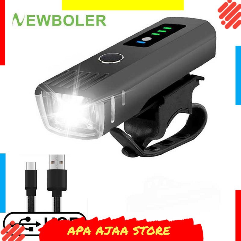 Paling Dicari ! Newboler Lampu Sepeda LED USB Rechargeable 350 Lumens - A034