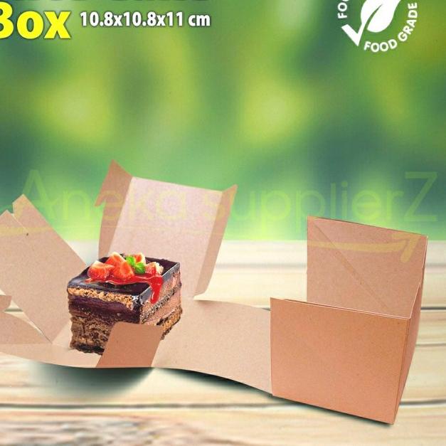 

☇ Cake Box - Kotak Kue - Box Kue - Dus Kue SLICE -KRAFT COKLAT-11 x10.5x 12 cm (30pc) ☂