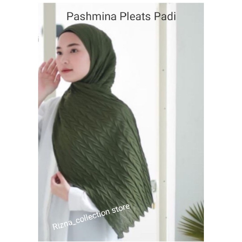 Pashmina plisket ceruty baby doll motif padi/ Pashmina pleats padi / pashmina murah