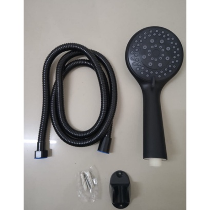 Kran Bathtub Lengkap Hitam Black Kran Mixer Panas Dingin + Hand Shower