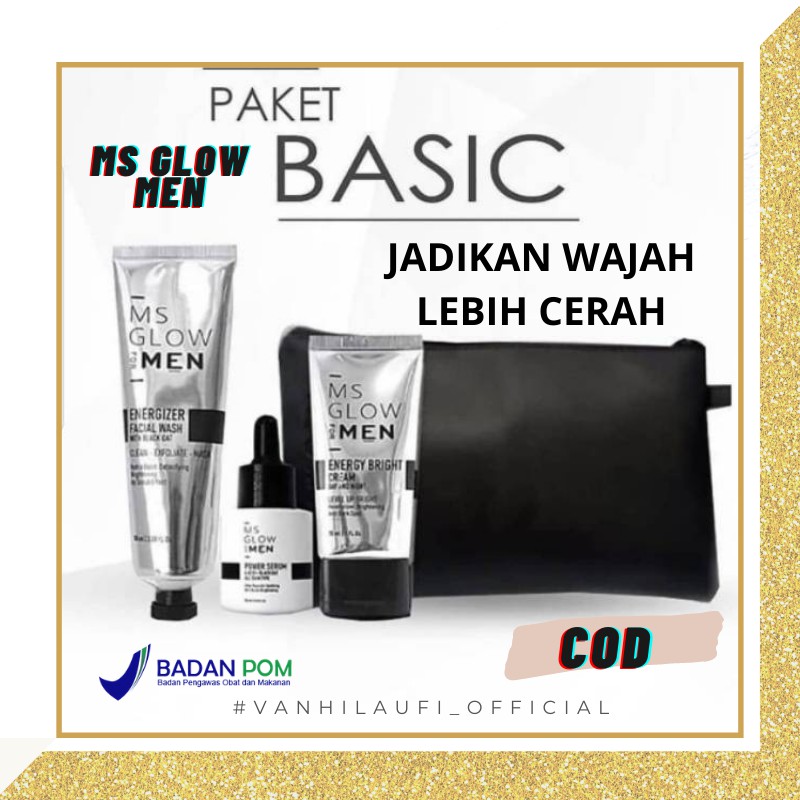 Ms Glow Men Skincare Pemutih Pembersih Wajah Paket Lengkap Pria Cowok Remaja Korea Bpom Original