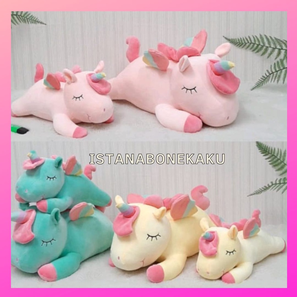 Boneka Kuda Pony Sayap Unicorn Lying Little Pony XL Panjang 60 CM Halus Lembut