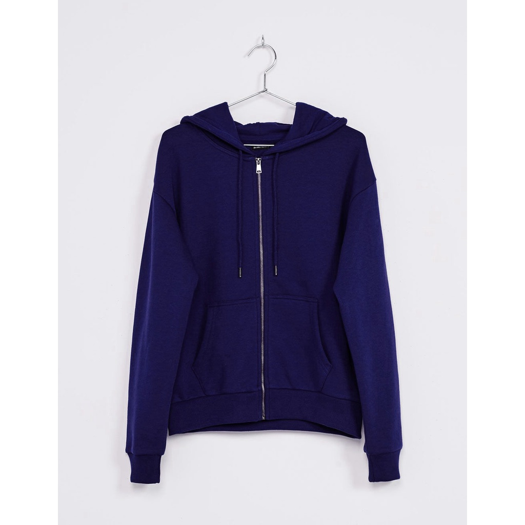 Jaket Hoodie Wanita Polos Oversize Lengan Panjang Babyterry-Navy