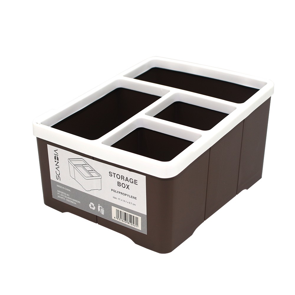 

JYSK Kotak Penyimpanan Storage Box FJER 17X14.1X9.7CM Brown