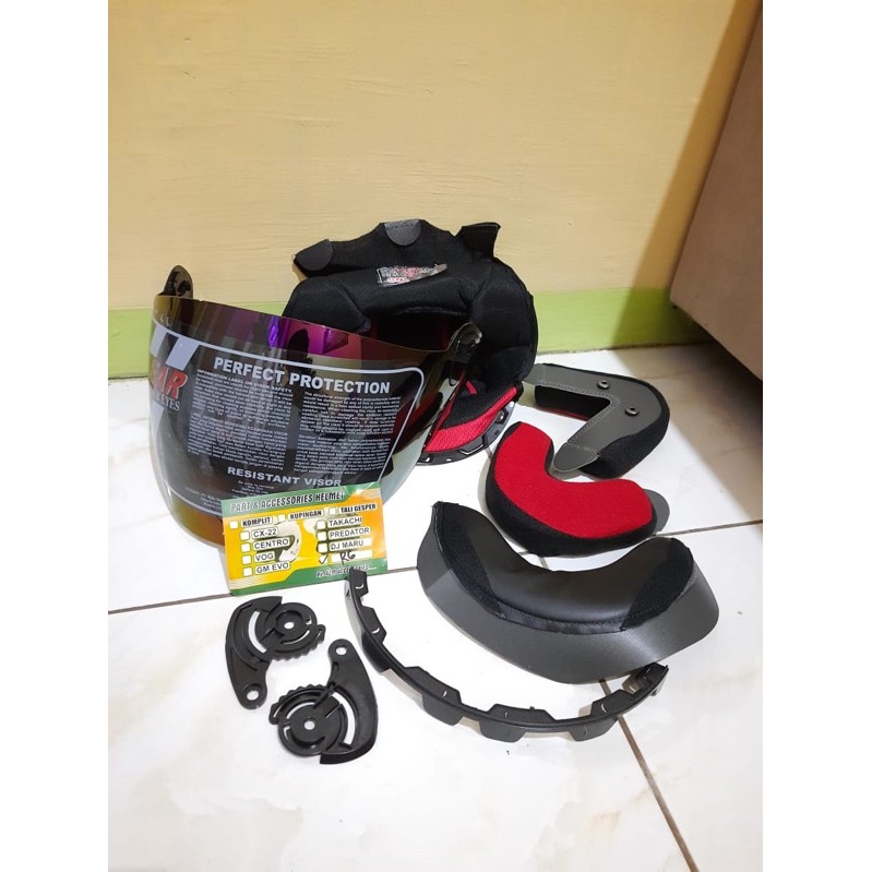 Paket komplit busa dan kaca visor helm NHK R6 NHK R 6 pelangi