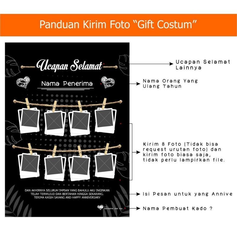 Desain + Cetak Gift Foto Hadiah Ulang Tahun