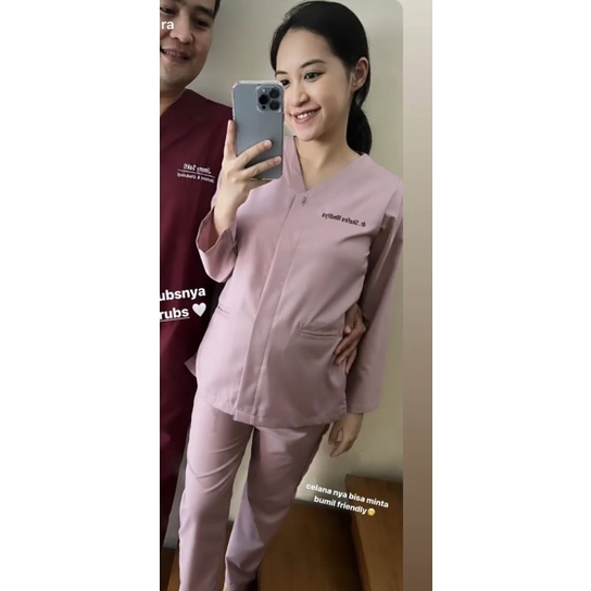 SCRUB KANCING KERAH V BAJU JAGA DOKTER PERAWAT / SERAGAM OKA / BAJU DINAS BAJU DOKTER MURAH / SERAGA