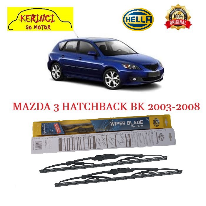 WIPER MAZDA 3 HATCHBACK BK 2003-2008 HELLA PREMIUM 21&quot; &amp; 19&quot; SET