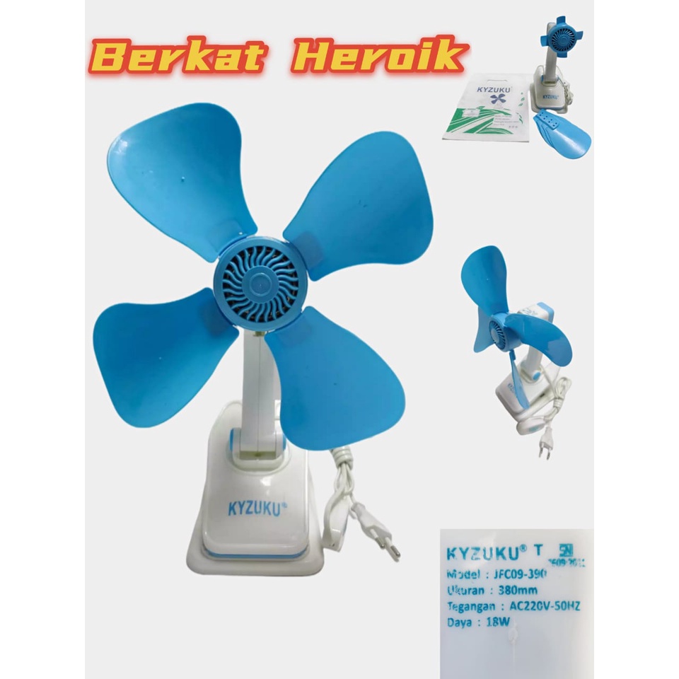 Kyzuku 18 watt Kipas angin model   3in 1 ( duduk, Jepit dan   dinding)  clip 4 fan