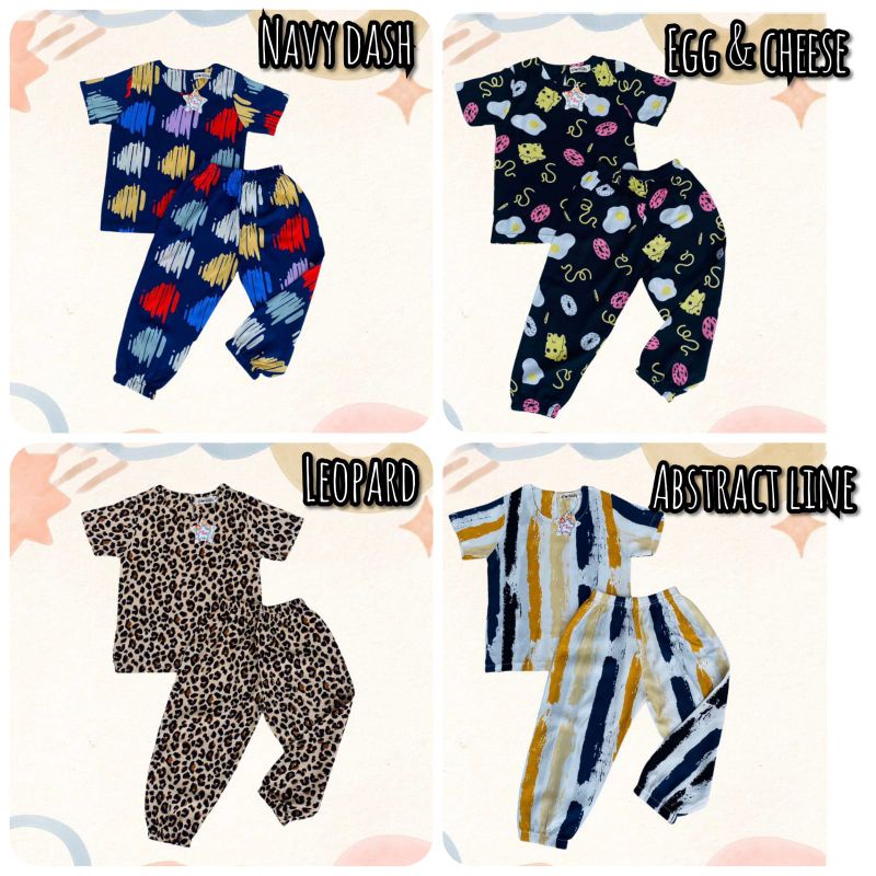 Setelan Rayon Anak Jogger Kiano Starkids Size 1 - 9 Year / Set Rayon Panjang Anak Unisex Cowok Cewek