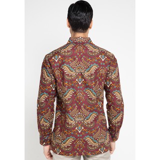 Adikusuma by Arjuna Weda Kemeja Batik  Pesisir  Merah 