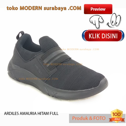 Ardiles Amauria Hitam Full Sepatu wanita Sneakers Tanpa Tali Slip on