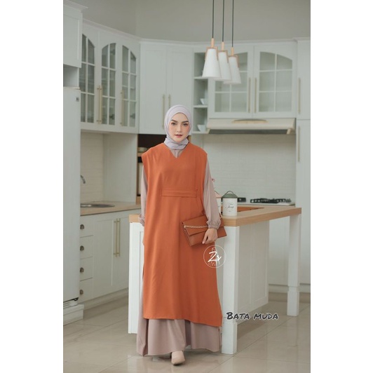 Liya klarissa dress ori Zr viola dress gamis lebaran gamis polos uty crepe terlaris murah original g