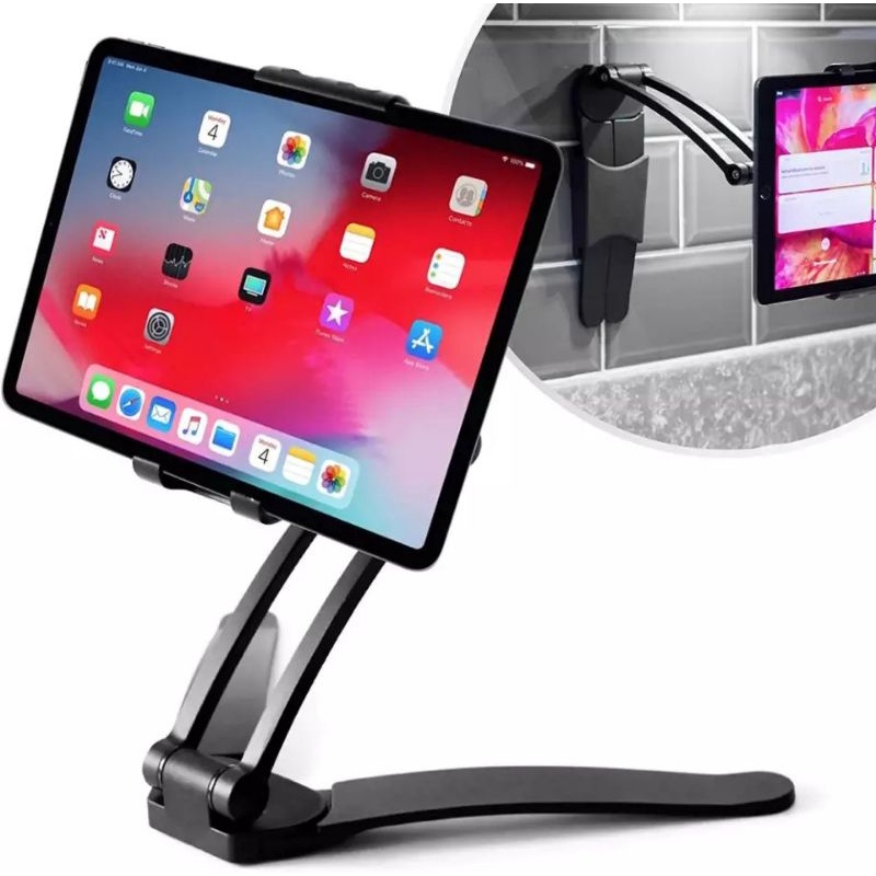 Phone Holder Handphone Tab Tablet Desktop Universal 2in1 Stand Standing meja dudukan Lipat digantung didinding