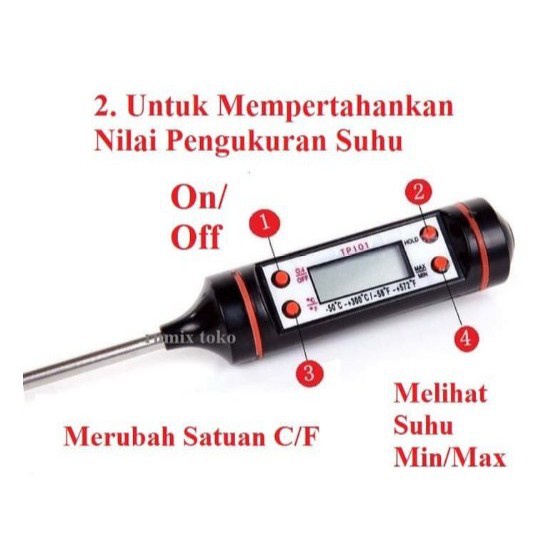 Thermometer Digital termometer - Food Termometer Dapur Pengukur Suhu Makanan Air Kopi Termometer Serbaguna 10186